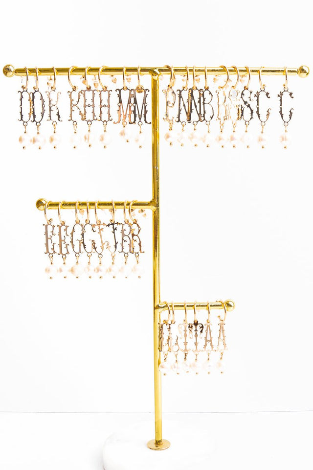 Initial Impression Goldtone and Pearl Earrings - Wholesale Accessory Market