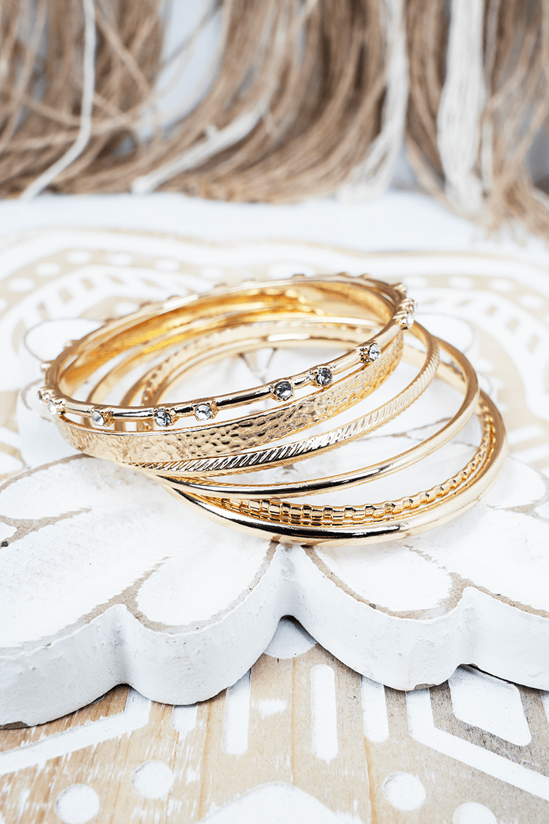Goldtone Uptown Glam Bracelet Set - Wholesale Accessory Market