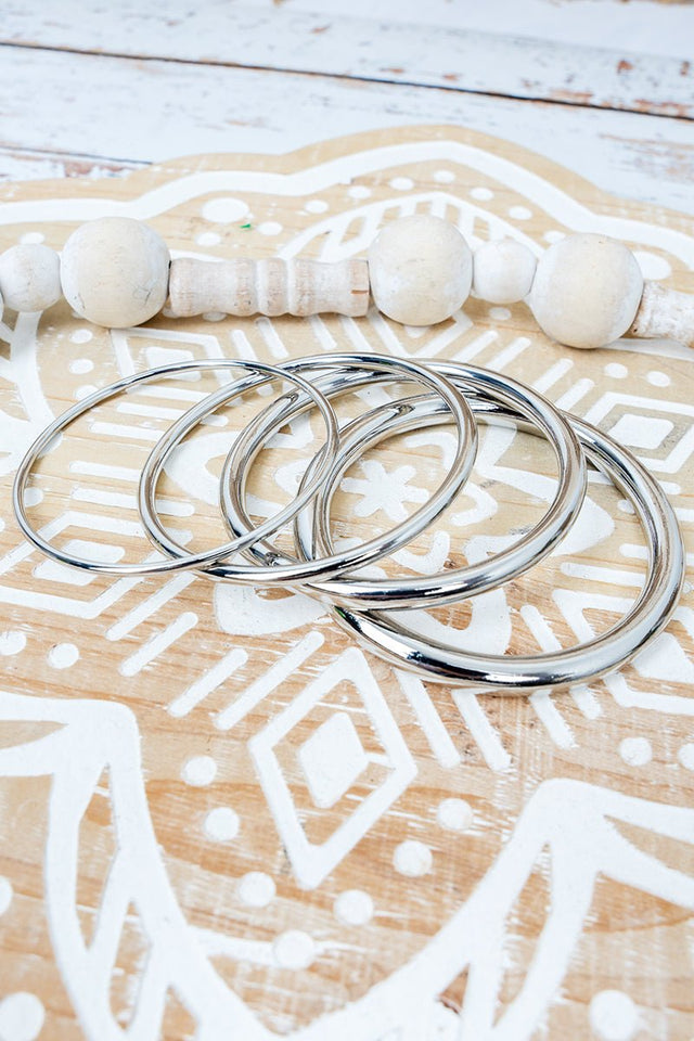 Silvertone Park Avenue Polish Bangle Set - Wholesale Accessory Market