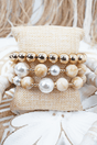 Paris Views Beige & Goldtone Beaded Bracelet Set - Wholesale Accessory Market