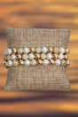 Pearls on Main Ivory and Goldtone Beaded Bracelet Set - Wholesale Accessory Market