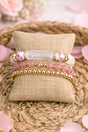 Pink Central Park Posies Goldtone Beaded Bracelet Set - Wholesale Accessory Market