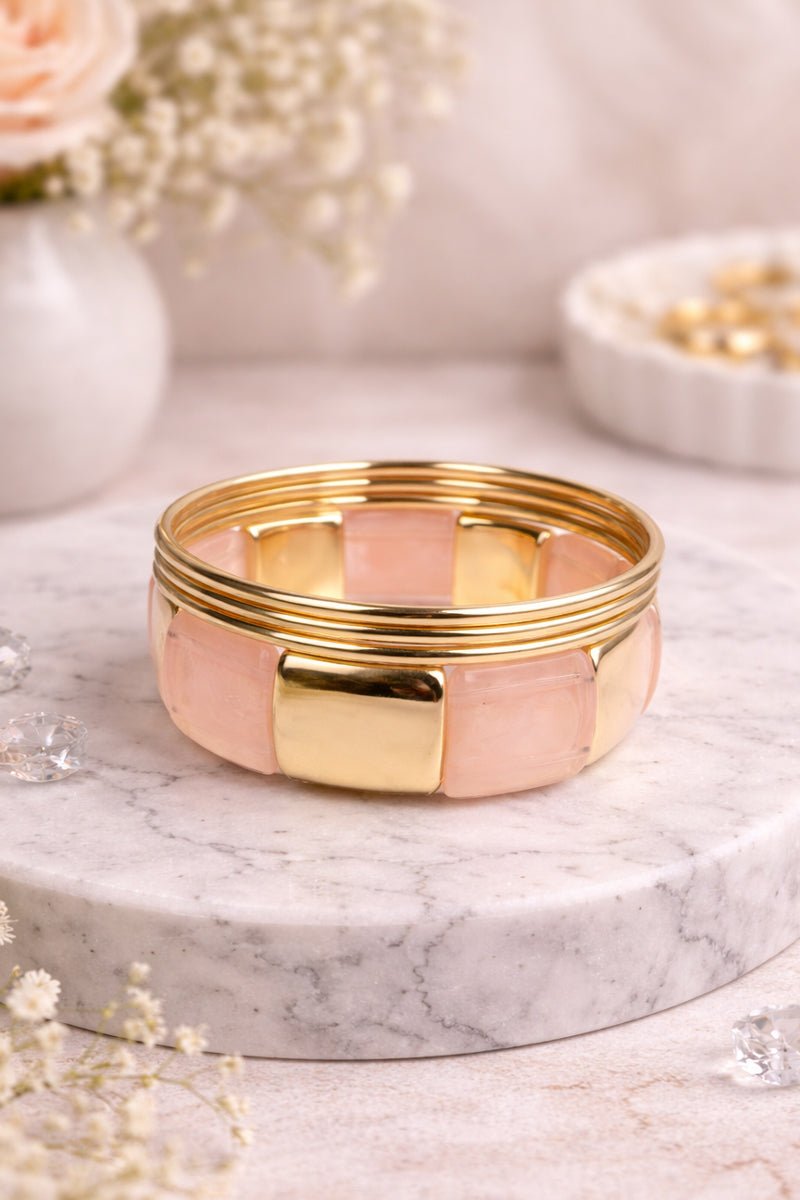 Pink and Goldtone SoHo Stack Bracelet Set - Wholesale Accessory Market