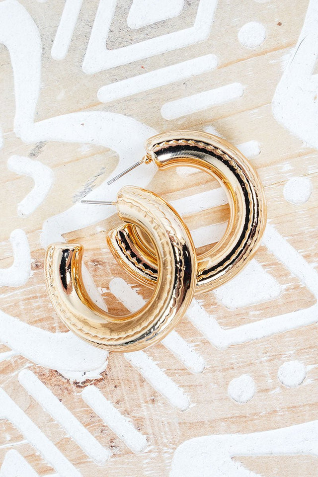Elite Energy Goldtone Hoop Earrings - Wholesale Accessory Market