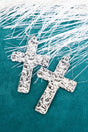 Cross Your Mind Silvertone Earrings - Wholesale Accessory Market