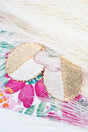 Scene Stealer White & Goldtone Earrings - Wholesale Accessory Market