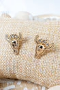 Crystal Goldtone Sedona Steer Earrings - Wholesale Accessory Market