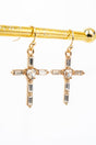 Heaven's Light Crystal Cross Goldtone Earrings - Wholesale Accessory Market