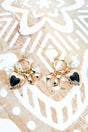 Heart In A Knot Black & Goldtone Earrings - Wholesale Accessory Market