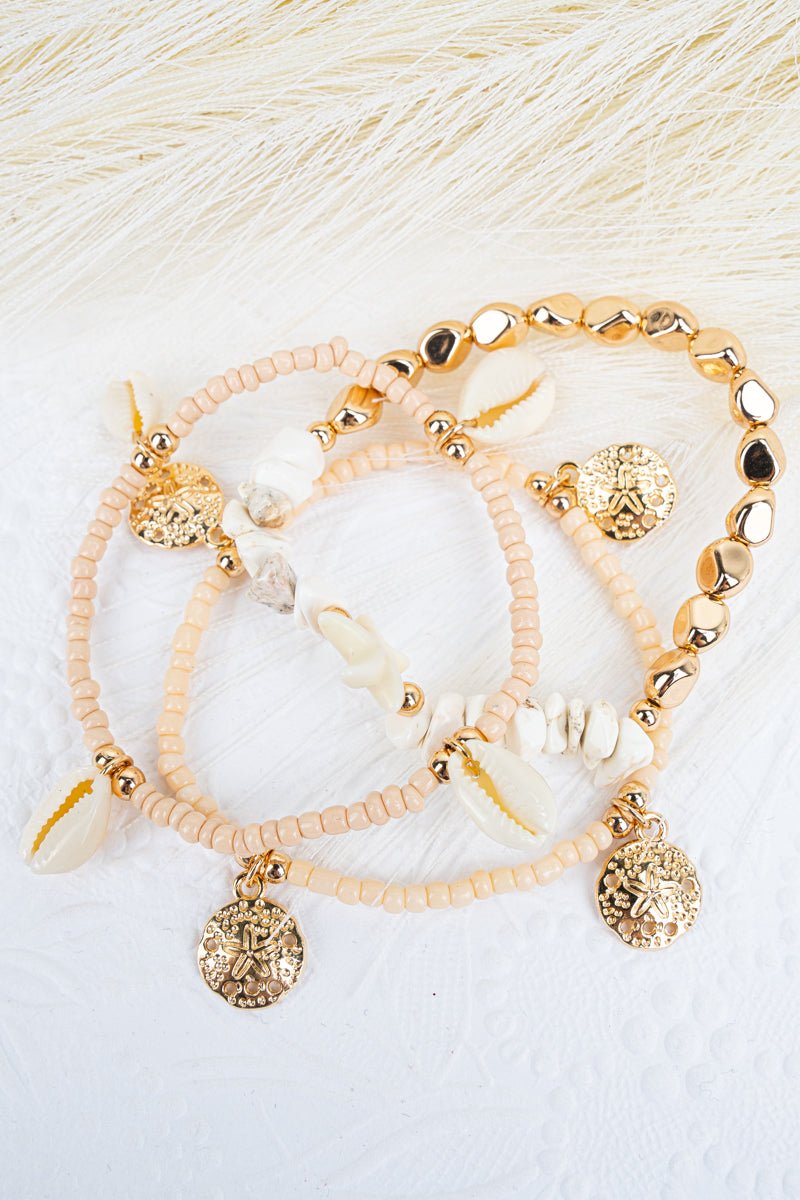 Ivory Marine Melody Goldtone Beaded Bracelet Set - Wholesale Accessory Market