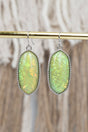 SALE! Elevated Edge Mint Opal Silvertone Earrings - Wholesale Accessory Market
