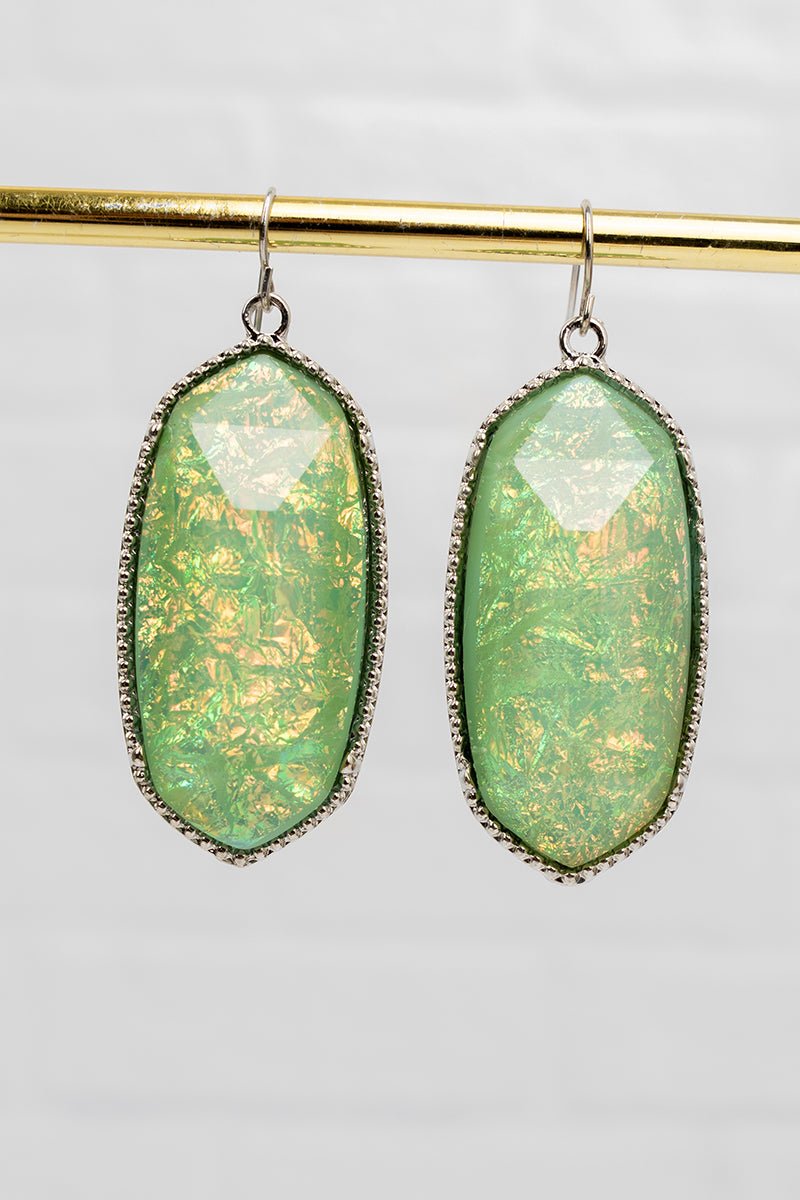 SALE! Mia Aqua Opal Silvertone Earrings - Wholesale Accessory Market