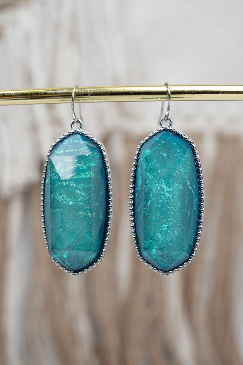 SALE! Mia Blue Opal Silvertone Earrings - Wholesale Accessory Market