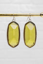 SALE! Mia Translucent Olive Silvertone Earrings - Wholesale Accessory Market