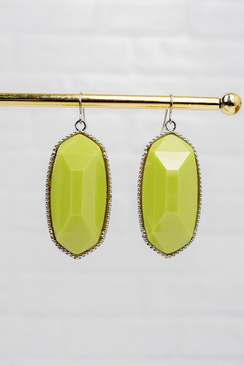 SALE! Mia Lime Silvertone Earrings - Wholesale Accessory Market