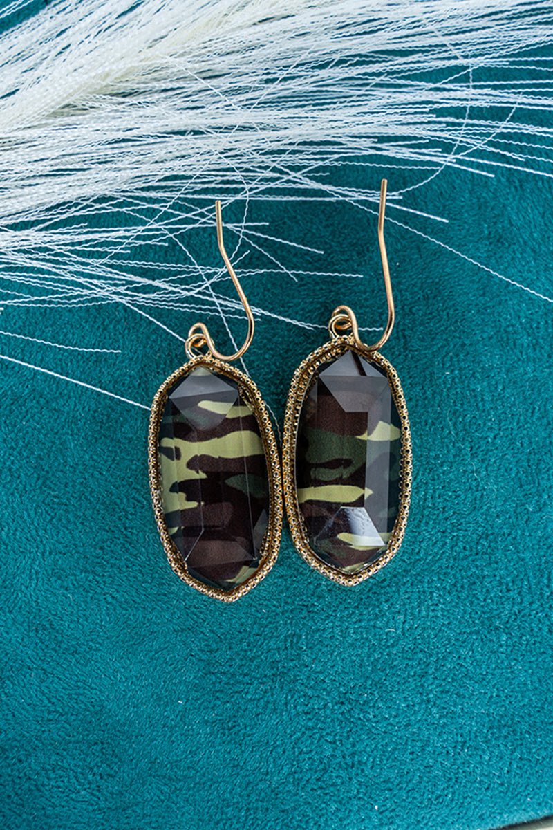SALE! Lorelei Camo Goldtone Earrings - Wholesale Accessory Market