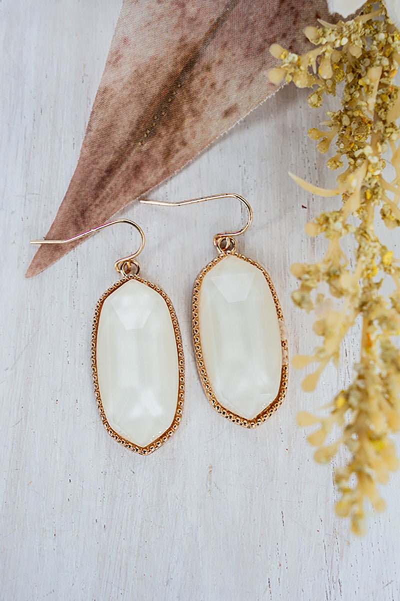 SALE! Lorelei White Shimmer Earrings - Wholesale Accessory Market