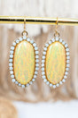 SALE! Moonlit Poise Cream Opal Goldtone Earrings - Wholesale Accessory Market