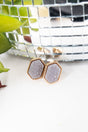 Lucie Dark Lavender Druzy Stud Earrings - Wholesale Accessory Market