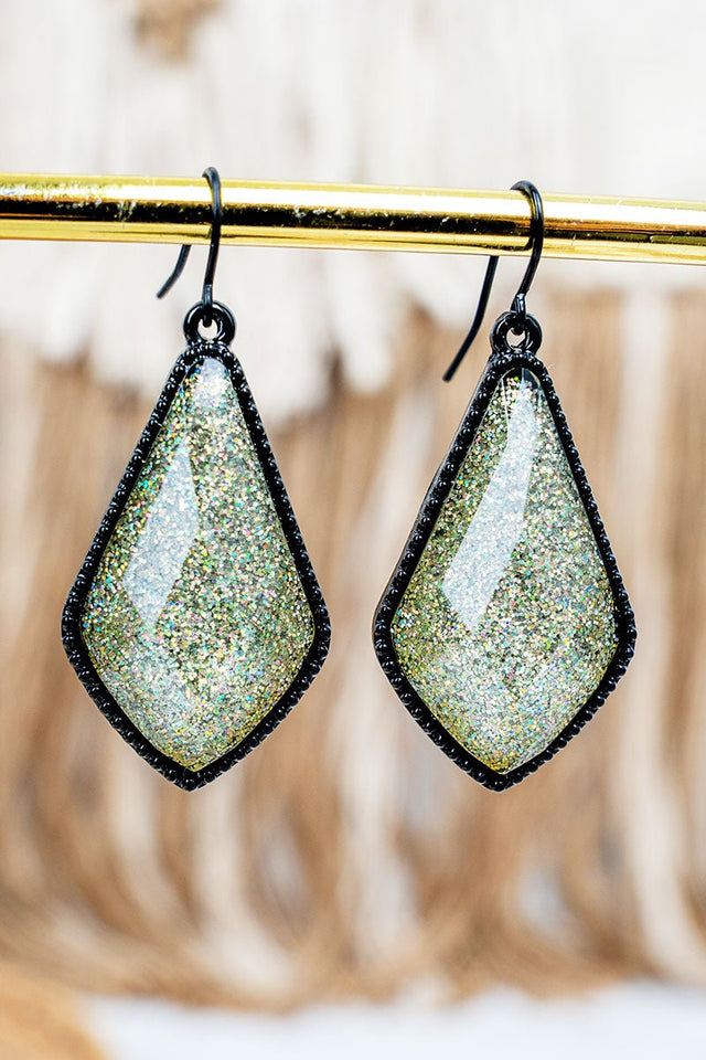 SALE! Cocktail Hour Silver & Black Kite Earrings - Wholesale Accessory Market