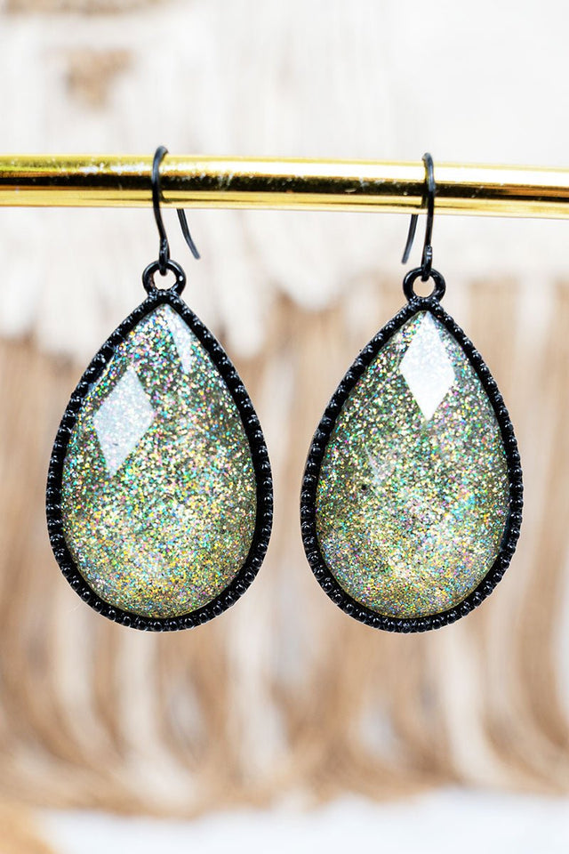 SALE! Flash Factor Silver & Black Teardrop Earrings - Wholesale Accessory Market