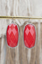 SALE! Icon Energy Red Shimmer Silvertone Earrings - Wholesale Accessory Market