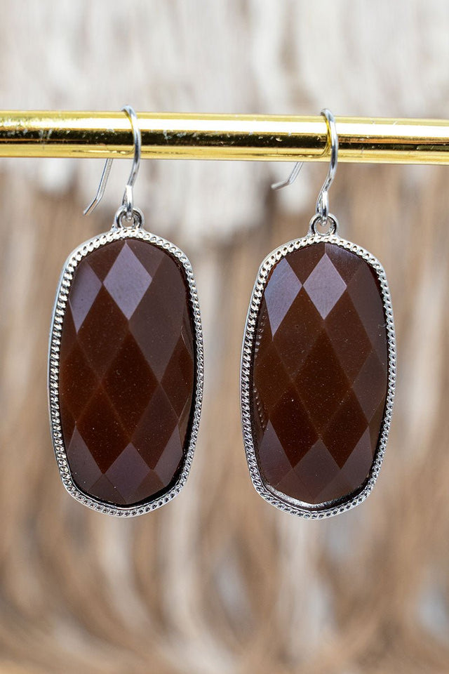 SALE! Own the Room Dark Brown Earrings - Wholesale Accessory Market