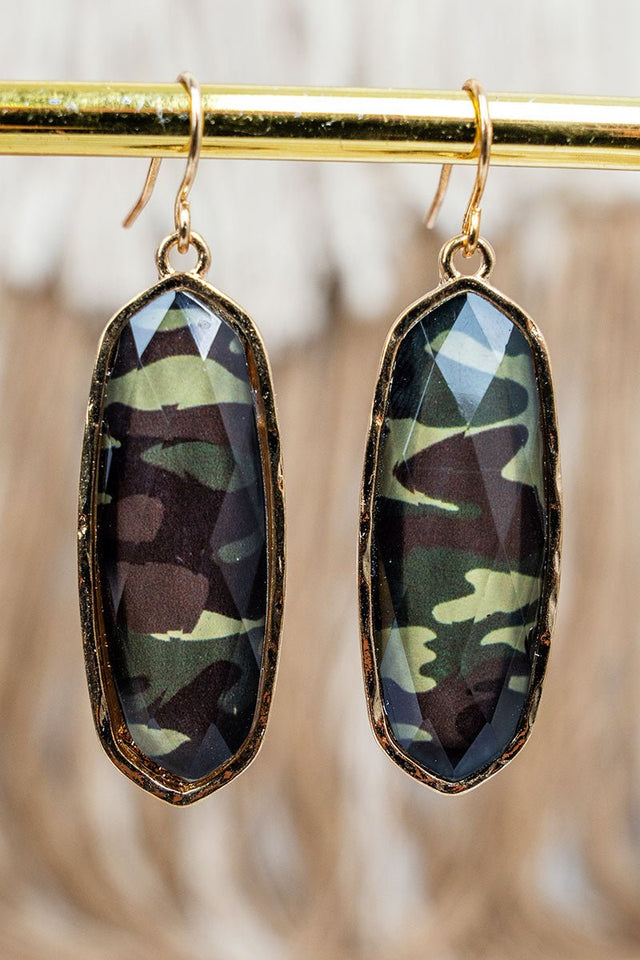 SALE! Brimley Camo Goldtone Earrings - Wholesale Accessory Market