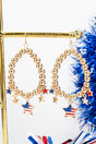USA Stars Goldtone Beaded Earrings - Wholesale Accessory Market