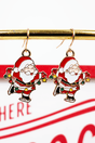 Skating Santa Goldtone Earrings - Wholesale Accessory Market