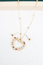 Pink Heart In Bloom Goldtone Necklace and Earring Set - Wholesale Accessory Market