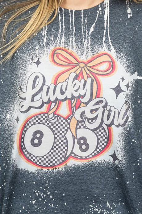 Bleached Lucky Girl Adult T-Shirt - Wholesale Accessory Market