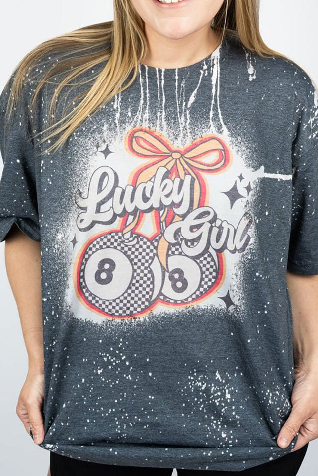 Bleached Lucky Girl Adult T-Shirt - Wholesale Accessory Market