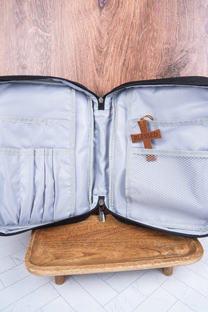 NGIL Church Days Black and Brown Canvas Bible Cover - Wholesale Accessory Market