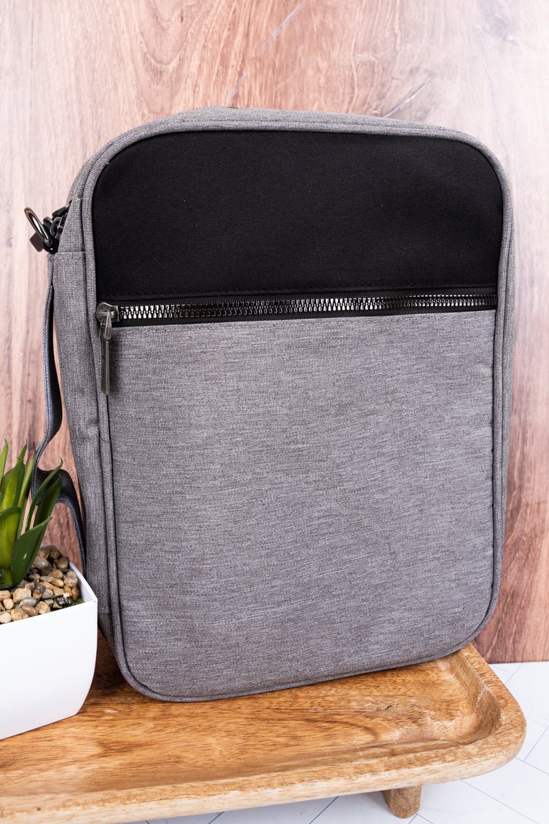 NGIL Church Days Gray and Black Canvas Bible Cover - Wholesale Accessory Market