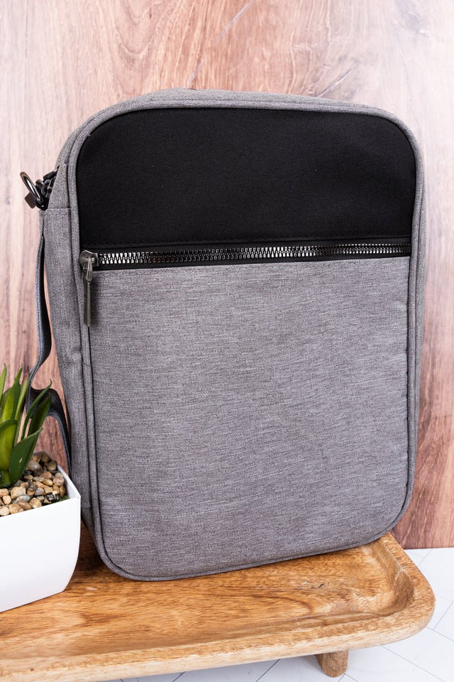 NGIL Church Days Gray and Black Canvas Bible Cover - Wholesale Accessory Market
