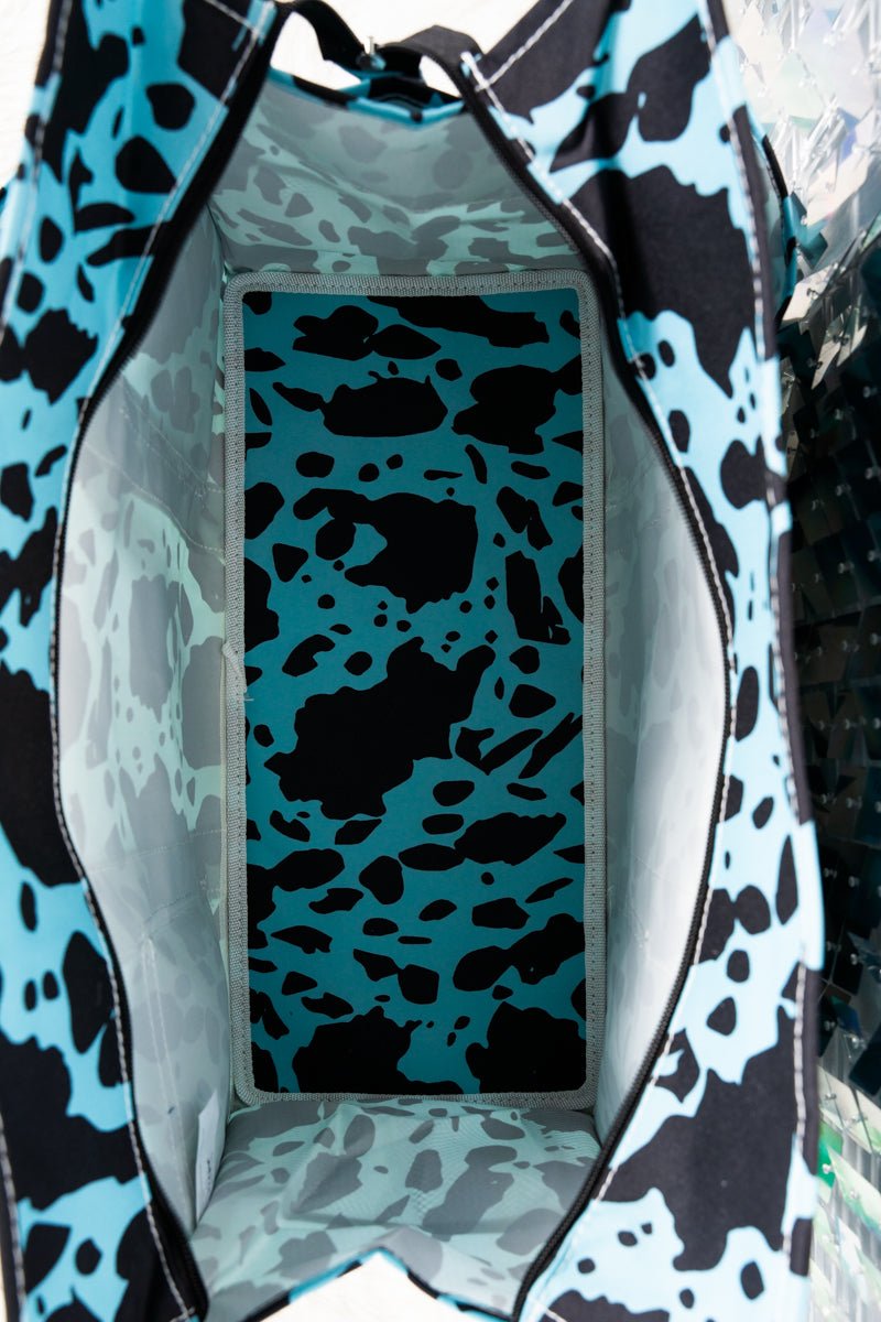 NGIL Turquoise Milkin' It Utility Tote with Black Trim - Wholesale Accessory Market