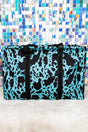 NGIL Turquoise Milkin' It Collapsible Double Haul-It-All Basket with Mesh Pockets and Lid - Wholesale Accessory Market