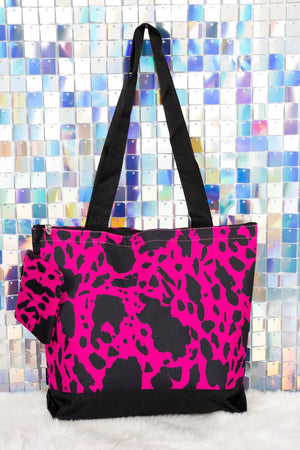 NGIL Hot Pink Milkin' It with Black Trim Tote Bag - Wholesale Accessory Market