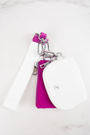 NGIL Hot Pink and White Dual Pouch Wristlet - Wholesale Accessory Market