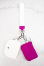NGIL Hot Pink and White Dual Pouch Wristlet - Wholesale Accessory Market