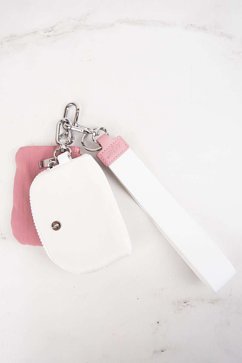NGIL Pink and White Dual Pouch Wristlet - Wholesale Accessory Market