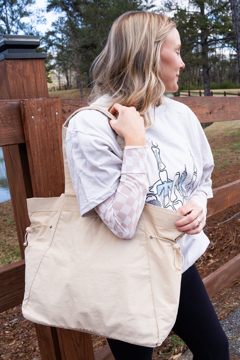 NGIL Ivory Shoreview Side Cinched Tote Bag - Wholesale Accessory Market