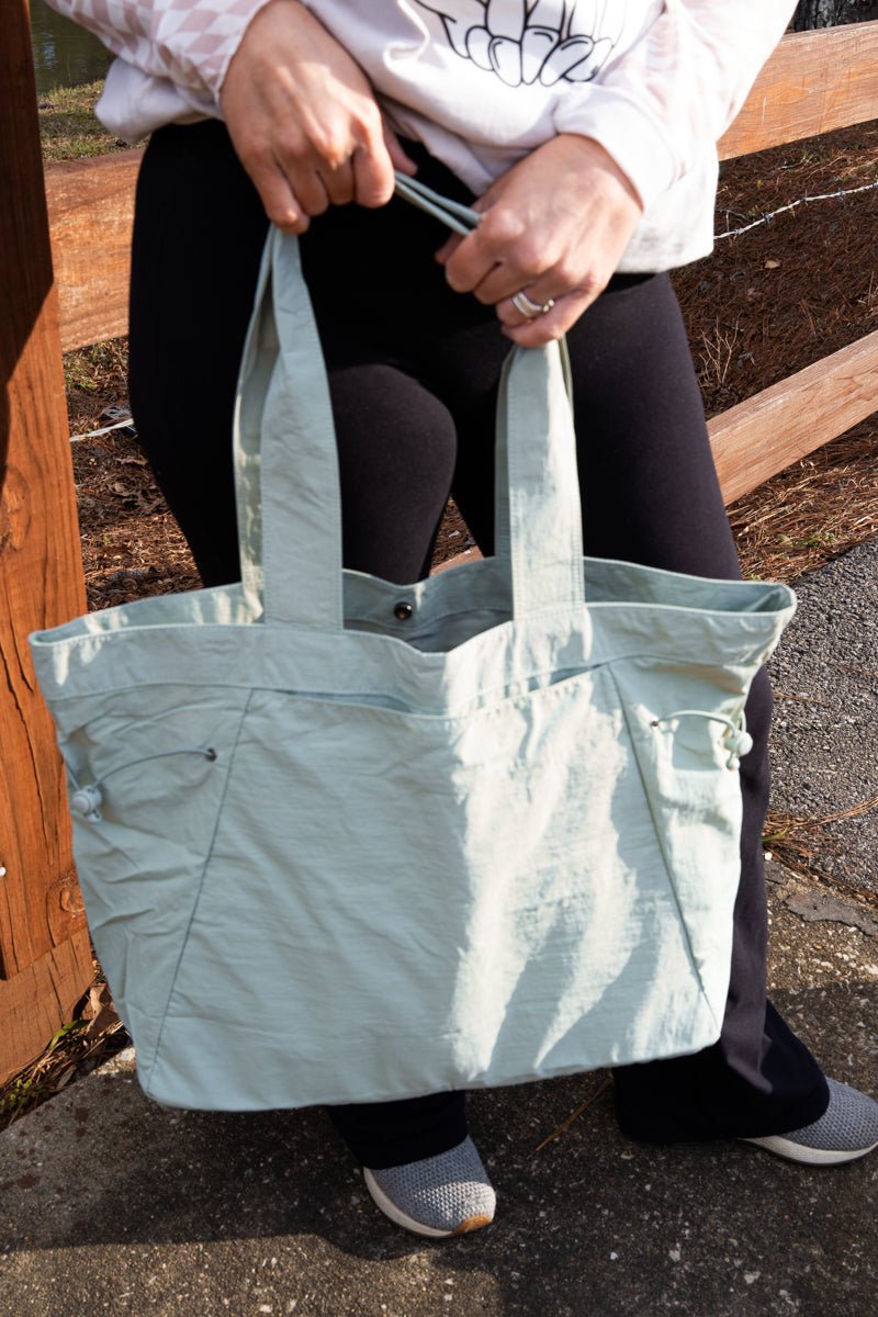 NGIL Light Green Shoreview Side Cinched Tote Bag - Wholesale Accessory Market