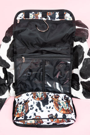 NGIL Corpus Christi Cow Roll Up Cosmetic Bag - Wholesale Accessory Market
