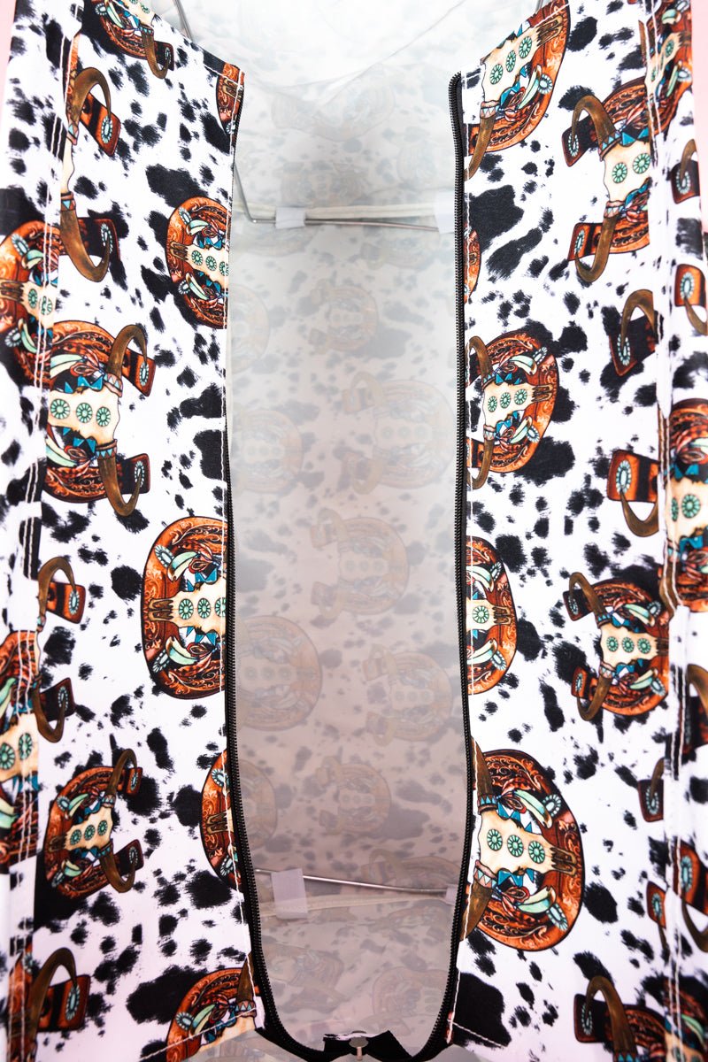 Corpus Christi Cow Collapsible Double HaulItAll Basket with Mesh