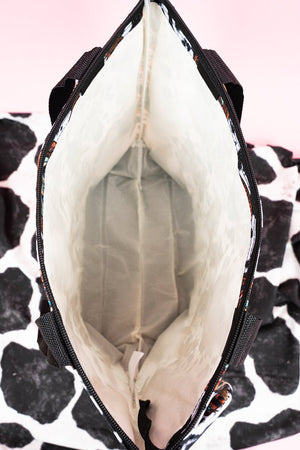 NGIL Corpus Christi Cow with Black Trim Tote Bag - Wholesale Accessory Market