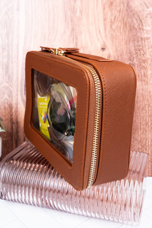 NGIL Clear The Way Brown Faux Leather Toiletry Case - Wholesale Accessory Market