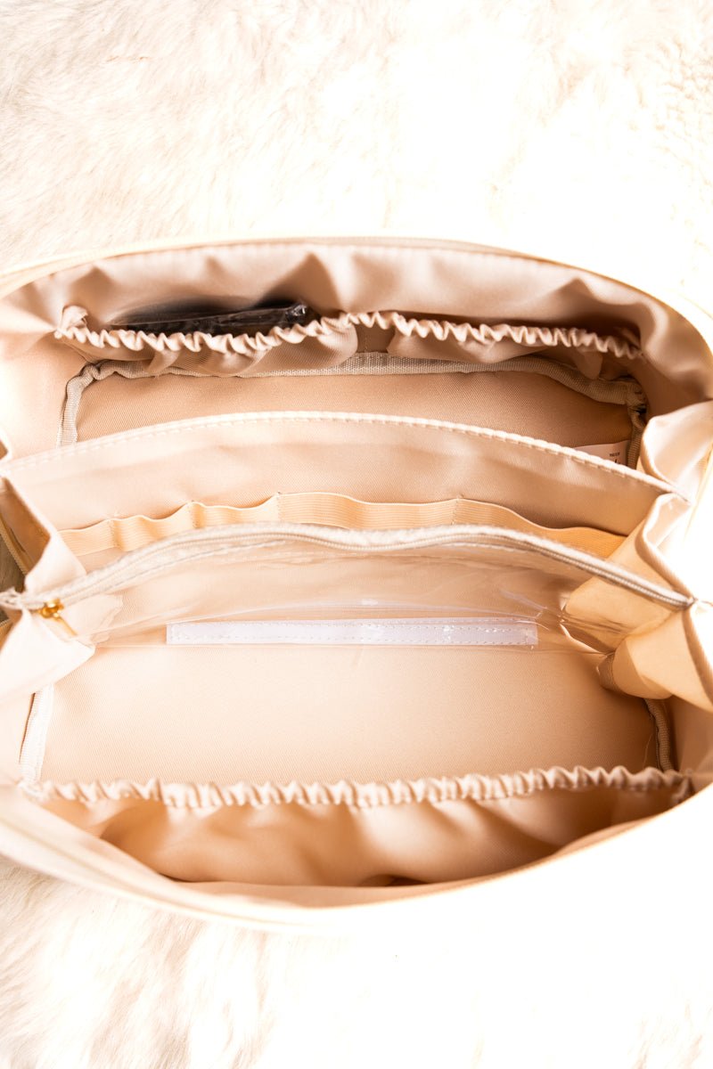 NGIL Morning Ready White Large Expandable Cosmetic Bag - Wholesale Accessory Market