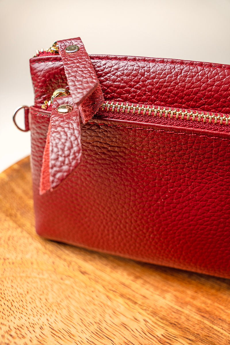 NGIL Red Genuine Leather Renae Wristlet - Wholesale Accessory Market